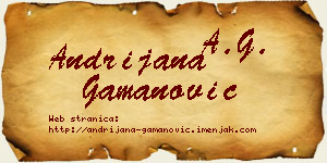 Andrijana Gamanović vizit kartica